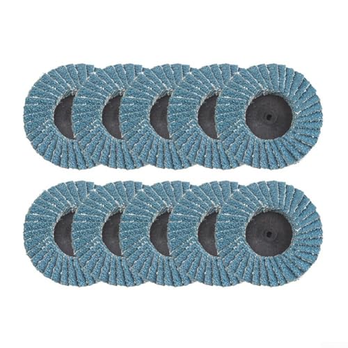 Button Kleine Lamellen-Polierpads, 10-teiliges Sandscheiben-Set für Rost, Farbe und Metallbearbeitung (Rollladenrad 80#) von CNANRNANC