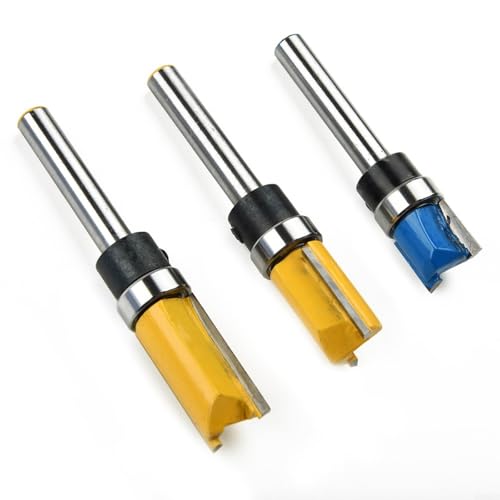 CNANRNANC Woodwork Router Bit Set, 3pcs Flush Trim Template Cutter for Wood, Hartholz, Spanplatte, Acryl von CNANRNANC