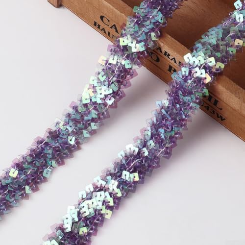 Elastisches Pailletten-Gurtband, 20 mm, geeignet für Kleider, Accessoires und verschiedene DIY-Projekte (9,1 m #2) von CNANRNANC