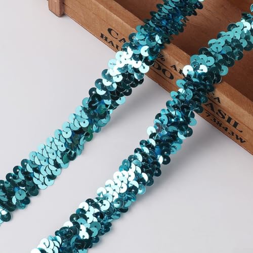 Elastisches Pailletten-Gurtband, 20 mm, geeignet für Kleider, Accessoires und verschiedene DIY-Projekte (9,1 m #8) von CNANRNANC