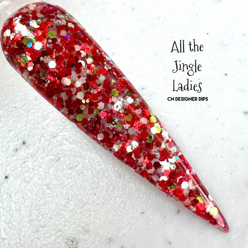 All The Jingle Ladies - Dippulver, Dippulver Für Nägel, Acryl, Acrylpulver, Acrylfarben, Weihnachten, Weihnachtsnägel von CNDesignerDips