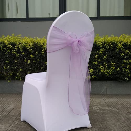 CNFQ Stuhlschleifen, Organza, für Taufe, Party, Deko, Hochzeit, Lavendel, 50 Stück von CNFQ