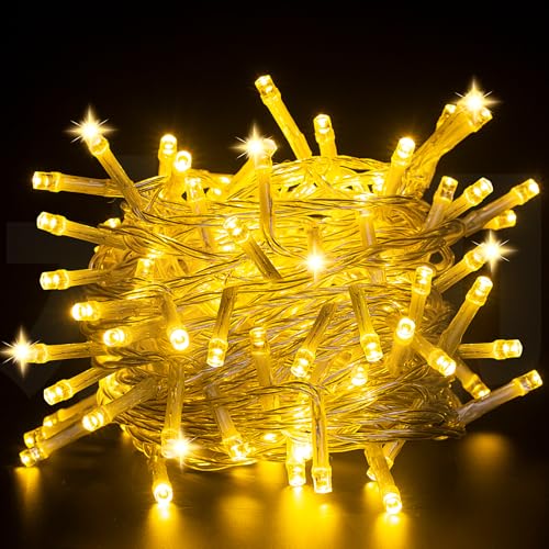 CNMTCCO Lichterkette, 5M 50LEDs Lichterkette Batterie außen mit 6h Timer, Klein Innen Lichterkette für Weihnachten, Hochzeit, Schlafzimmer, Party, Baumdekoration (Warmweiß) von CNMTCCO