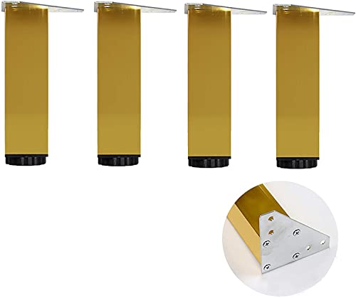 CNNKWXTW Möbelfüße 4 Stück Möbelbeine, Möbelbeine aus Aluminiumlegierung, Ersatzbeine/Badezimmermöbelbeine/für Sofa, Tisch, Schränke, Regale-Gold B||10cm von CNNKWXTW