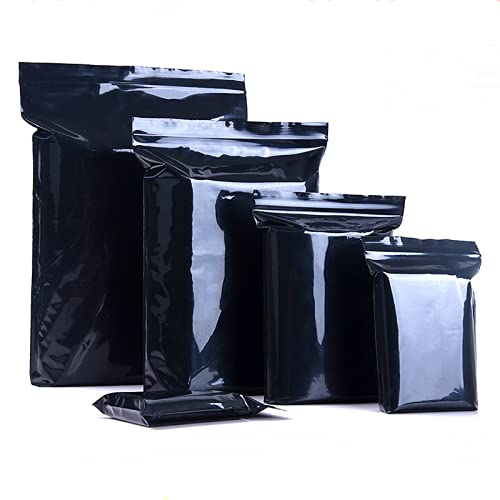 100 Teile/los 12 Draht schwarz verschlossene Tasche Selbstversiegelung Plastiktüten Poly Reißverschlussbeutel Reißverschluss Schloss Aufbewahrungstasche Hüllsack Versandtaschen (Color : 12x17 cm) von CNRTSO