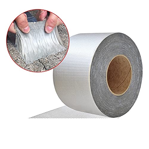 Hochtemperaturbeständigkeit wasserdichte Band Aluminiumfolie Verdicken Butylband Wand Riss Dachkanal Reparatur Klebstreifen 5-10m Aluminium Klebeband (Color : 5mx15cm) von CNRTSO