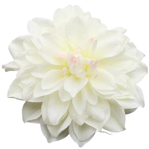 CNYUON Boutonniere 5 Stück 15 cm großer künstlicher Seiden-Corsage-Kopfschmuck, Chrysanthemen-Blumen, handgefertigt, Heimdekoration, Kopfschmuck Für Hochzeit Blazer(White) von CNYUON