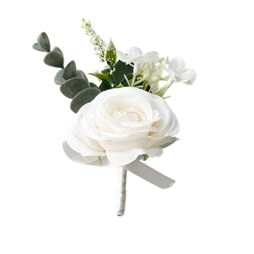 CNYUON Boutonniere 6 Stück Bräutigam Knopfloch Boutonniere Hochzeitszubehör Brautjungfern Corsage Künstliche Brosche Blumen Für Hochzeit Blazer(Mix Color 1) von CNYUON