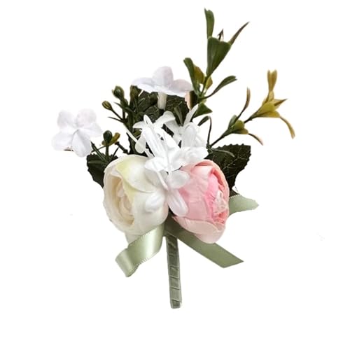 CNYUON Boutonniere 6 Stück Bräutigam Knopfloch Boutonniere Hochzeitszubehör Brautjungfern Corsage Künstliche Brosche Blumen Für Hochzeit Blazer(Mix Color 3) von CNYUON