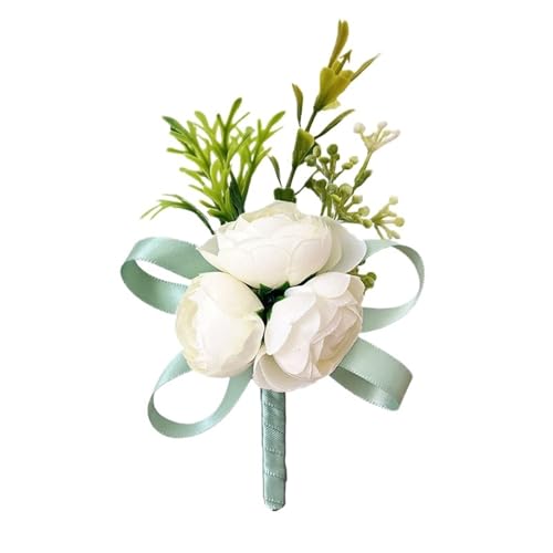 CNYUON Boutonniere 6 Stück Bräutigam Knopfloch Boutonniere Hochzeitszubehör Brautjungfern Corsage Künstliche Brosche Blumen Für Hochzeit Blazer(Mix Color 6) von CNYUON