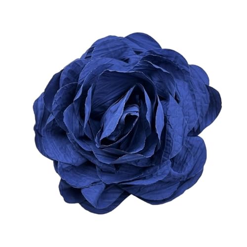 CNYUON Boutonniere 6 Stück mehrschichtige Rosen-Blumen-Brosche, 16 cm, Stoff-Corsage, Damen-Hochzeitsshooting, Mantelnadel Für Hochzeit Blazer(Dark Blue) von CNYUON