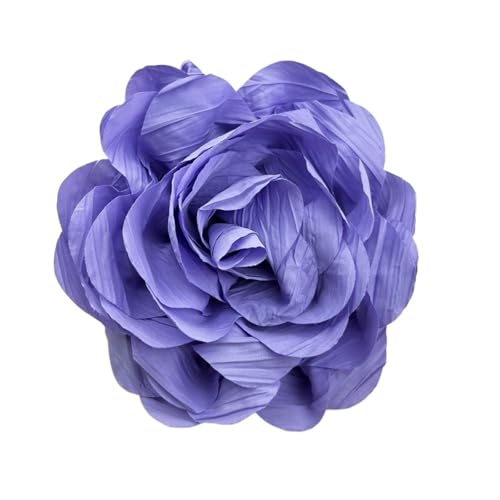 CNYUON Boutonniere 6 Stück mehrschichtige Rosen-Blumen-Brosche, 16 cm, Stoff-Corsage, Damen-Hochzeitsshooting, Mantelnadel Für Hochzeit Blazer(Purple) von CNYUON