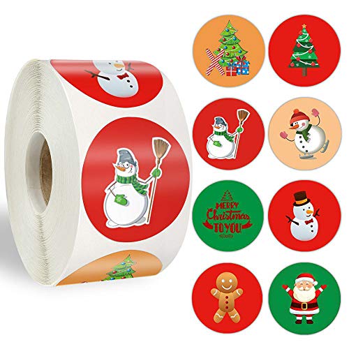 BN 1 Rolle 500 Stück Weihnachtsgeschenke Sticker Etiketten Aufkleber auf einer Rolle DIY Geschenkverpackung von CO