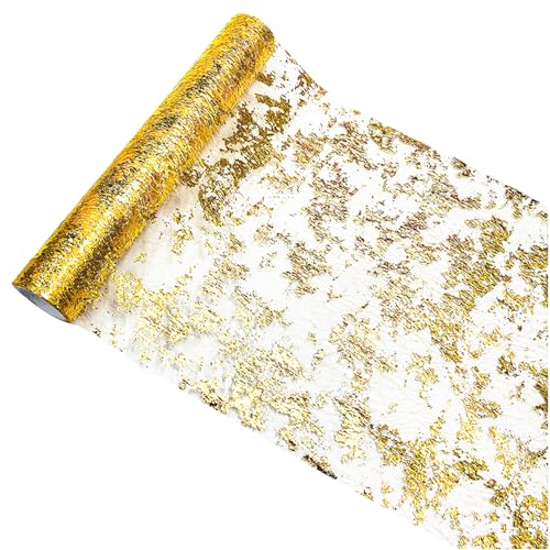 1 Stück Goldene Tischdecke, Goldfolien-tischdecke, Hochzeitstischdecke, Selbstgemachtes Geschenkband Mit Glänzender Goldbeschichteter Tischdecke, Elegante Dekoration Für Esstisch (5 M) von COACOM