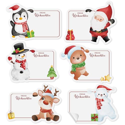 120 Stück Aufkleber Weihnachten Christmas Weihnachtsmann Geschenkaufkleber Beschreibbar Etiketten Selbstklebend Deko Marmelade Sticker Weihnachtssticker Weihnachtsaufkleber Klebeetiketten von COCHIE