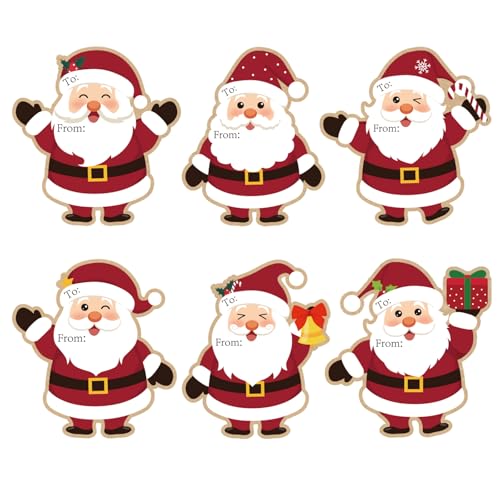 Weihnachts-Geschenkanhänger, Aufkleber, 96 Stück, selbstklebende Weihnachts-Namensschilder für Weihnachtsgeschenke, Verpackung, Geschenkboxen, Dekoration, 5,1 x 7,6 cm, natürliche von COCHIE