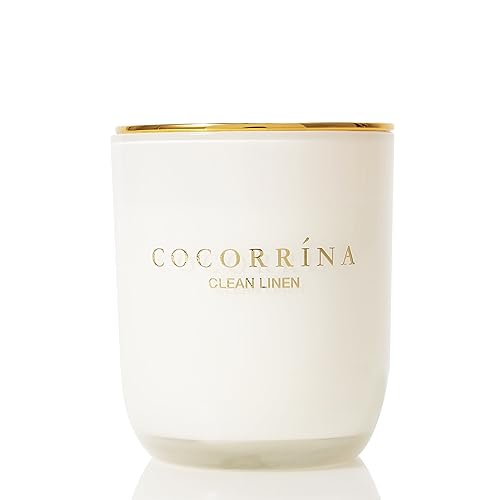 Cocorrína Candle Duftkerze im Glas - Saubere Leinen, Brenndauer bis zu 40 Stunden, Natürliche Soja-Kerze, Weihnachten Geschenk Kerze, 180g von COCORRÍNA