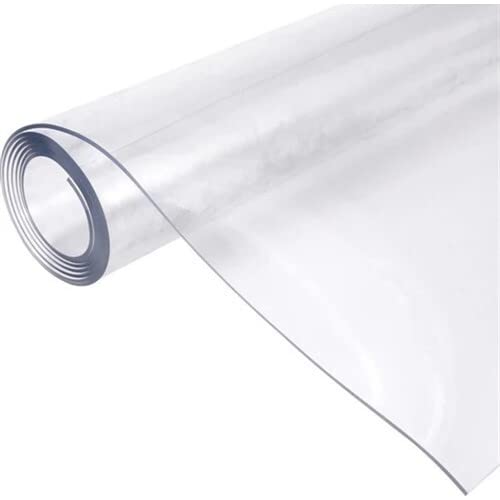 COFI 1453 Tischfolie 1.7mm Tischdecke 100 cm 120 cm Schutzfolie Tischschutz Tischmatte PVC transparent klar abwaschbar von COFI 1453