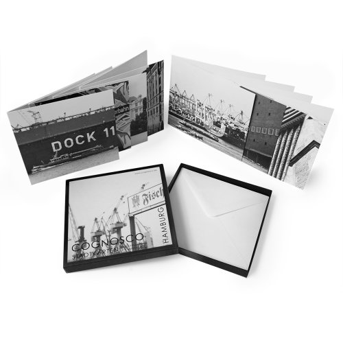 Klappkartenset - Hamburg. 8 Klappkarten mit Umschlägen in schöner Geschenkbox: Doppelkarten mit eindrucksvoller Fotokunst & Architekturfotografie von COGNOSCO