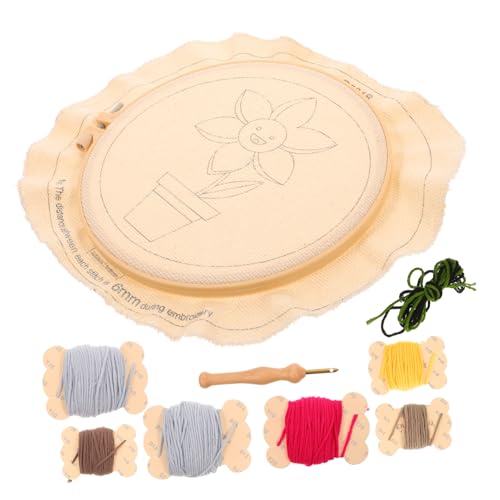 1 Satz Stickformfaden Stanzwerkzeug Goldschmiede-Starterkits Stickerei-Starter-Kits Stanzstickset für bastel materialien Stickerei-Basis-Kit Bastelwerkzeug für Kinder Colorful COHEALI von COHEALI