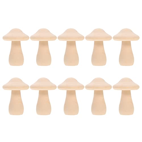 10pcs Holzpilz DIY Pilzmodelle Mini Pilz Modelle Graffiti Pilze DIY Malerei Pilz Garten Layout Ornamente DIY Simulierte Pilze Ornamente Blank Pilze von COHEALI