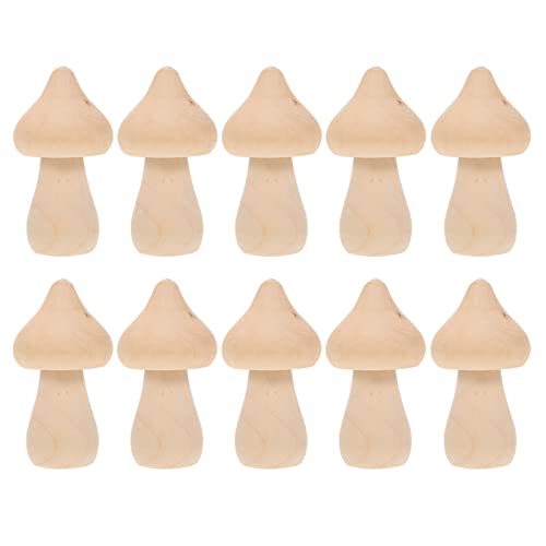 10pcs Holzpilz Holz Zeichenspielzeug DIY Malerei Pilz Graffiti Spielzeug DIY Pilz Modelle Holz Graffiti Pilz Mini Pilz schmückt Graffiti Pilze Blank Pilze von COHEALI