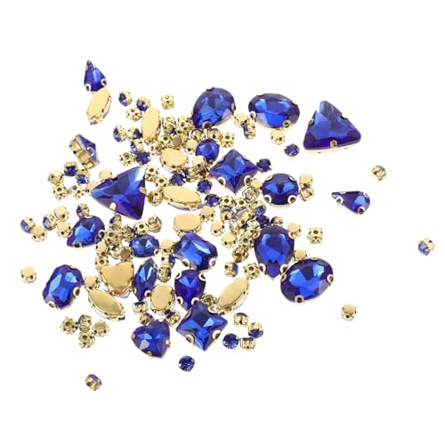 COHEALI 130st Strasssteine ​​für Kleidung Strasssteine ​​von Hand Nähen Gefälschte Bunte Strasssteine Klauen-strass-dekore Strass Diy Diy-zubehör Dekorative Kleidung Strass Blue Glas von COHEALI