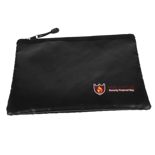 1stk Feuerfeste Wasserdichte Tasche Feuerfeste Aktentasche Wasserdichte Und Feuerfeste Tasche Feuerfeste Bürotasche Dokumententasche Schwer Entflammbares Oxford-gewebe Black COHEALI von COHEALI