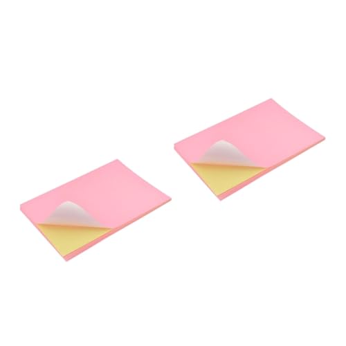 2 Sätze A4-etikettenpapier Buntes Etikettenpapier Farbiges Selbstklebendes Druckpapier Farbiges Druckerpapier Aufkleberdruckerpapier Typenschild-aufkleber Rosa 50 Stück * 2 COHEALI von COHEALI