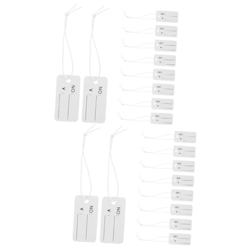 2 Sätze Elastisches Seil Tag Markierungs Tags Papier Tags Tags Für Schmuck Kleidungs Tags Beschreibbares Etikett Für Schmuck Kleidungs Tags Papier Halsketten 100 Stück * 2 COHEALI von COHEALI