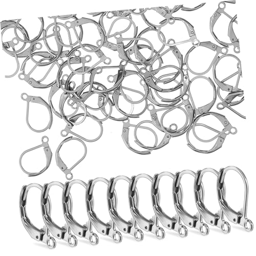 2 Sätze Französische Ohrhaken Ohrring Anhänger Ohrring Set Earingset Haken Zur Schmuckherstellung Silberschmuck Schmuck Ohrhaken Brisuren-ohrhaken Rostfreier Stahl 100 Stück * 2 COHEALI von COHEALI