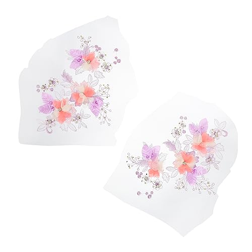 2 Stück Hochzeitskleid Accessoires Blusen Spitzenaufnäher Kleid Nähaufnäher Stickerei Applikationen DIY Nähzubehör Design Aufnäher DIY Kleidungsaufnäher COHEALI von COHEALI