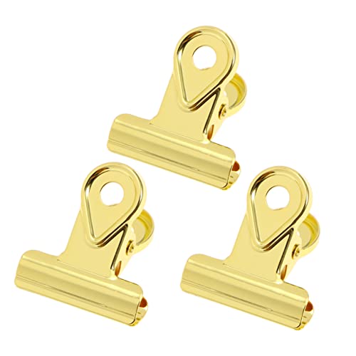 20St Scharnierclips Hochleistungsklammern Chip-Clips Taschenclips Lebensmittelclips Klemmbinder strapazierfähiger Binder bürogadges papierklemmen Büroklammer Kupferklammer Golden COHEALI von COHEALI