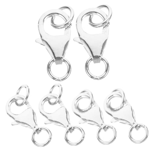 30 Stk Silberner Karabinerverschluss Hummer Karabinerhaken Kettenverschlüsse Und Verschlüsse Lanyard-set Karabiner-schmuckverschlüsse Schmuck Verschluss Silver S925 Silber COHEALI von COHEALI