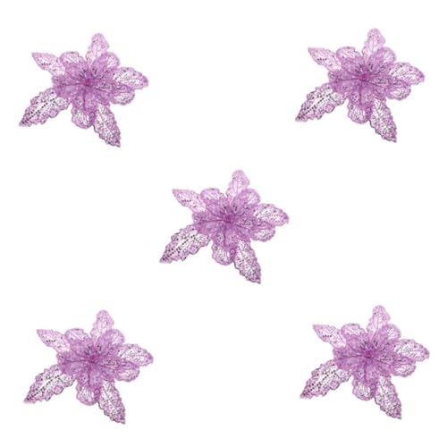 5st Pailletten-perlendekoration Floral Gestickte Applikation Bestickte Spitzenapplikation 3d-blumen-stickerei-patches Blumenapplikationen Für Die Hochzeit Polyester Lavender COHEALI von COHEALI