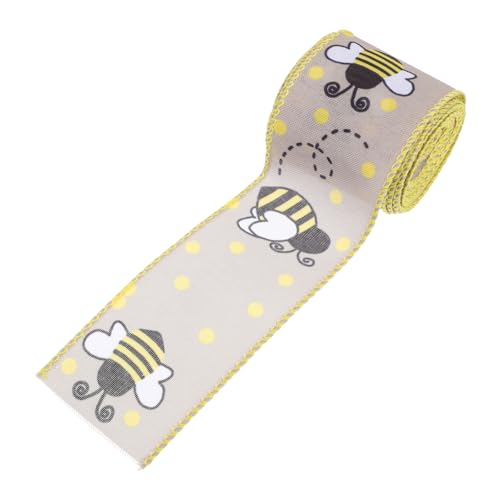 COHEALI 1 Rolle Biene dekoratives Band seidenband ribbon hohzeitdeko hochzeitdeko farbband Weihnachts-Ripsband Geschenkband Spitzenbesatz Bienenseidenbänder Band zum Verpacken Polyester von COHEALI