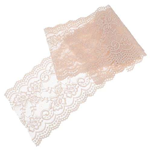 COHEALI 1 Rolle Blumenspitze Spitzenbesatzband elastischer Spitzenstoff Kantenband zuschneiden Spitzenstickerei Blumennähte nylons elastisches tape floraler Spitzenstoff Spitzenband Beige von COHEALI