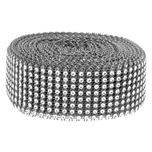 COHEALI 1 Rolle Diamantfurnier Strasssteine Diamant-Bling-Wrap Basteln mit Strassband Dekoratives Strassband verschleißfester Kleidungsbesatz schneidbare Verkleidung Plastik Silver von COHEALI