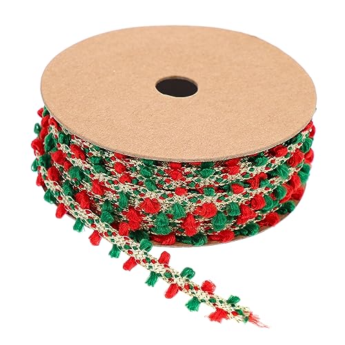 COHEALI 1 Rolle Fell Pom Weihnachtsband dekoratives Geschenkband Pom-Pom-Fransen Kugelfransenband Pom Poms Fransen trimmen seidenband ribbon Geschenkangebot dekoratives Paketband Polyester von COHEALI