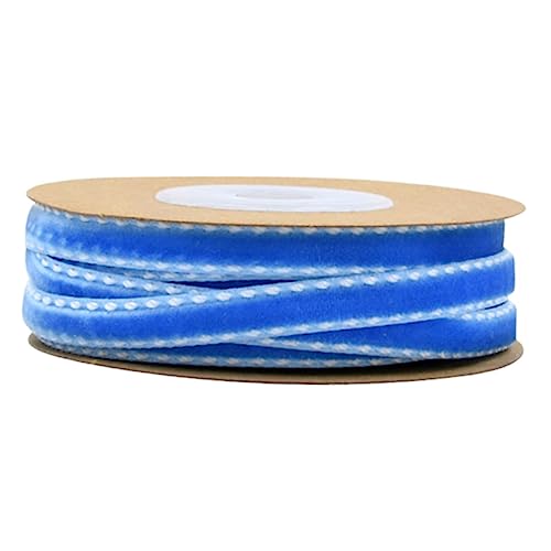 COHEALI 1 Rolle Geschenkverpackungsband beflockter Plüschstoff Backband Haarschleife Band Stoffband Retro-Dekor dekoration weihnachten weihnachts dekoration weihnacjtsdeko necklace Blue von COHEALI