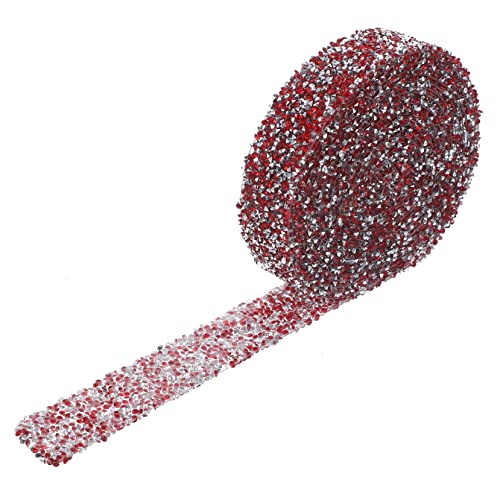 COHEALI 1 Rolle Heißer Mit Selbstklebendem Strass Kleidung Strassband Selbstklebende Strasssteine Handwerk Strass -bling-band Selbstklebendes Strassband Harz Rot von COHEALI