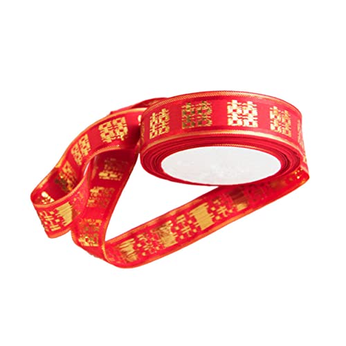 COHEALI 1 Rolle Hochzeitsband Verpackungsmaterial Festliches Brautband Hochzeitsgeschenke Rote Bettdecke Brautstrauß-diy-band Partyverpackungsband Filzband Zum Geburtstag Polyester von COHEALI