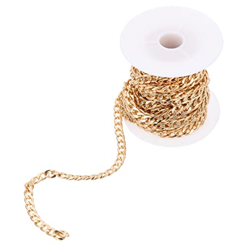 COHEALI 1 Rolle NK Kette Büroklammer-Armband Mehrzweck-DIY-Ketten zierliche Halsketten Bettelarmband edelstahlketten bastelbedarf armband DIY kette Armbandkette Rostfreier Stahl Golden von COHEALI