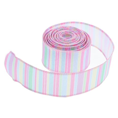 COHEALI 1 Rolle Osterband Geschenkband Zum Verpacken Geschenkband Für Die Party Federdrahtband Pastellband Pastellfarbenes Band Bonbonband Geschenkband Zum Basteln Buntes Band Polyester von COHEALI