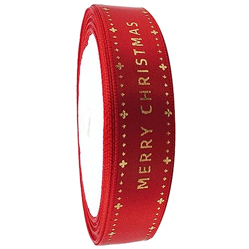 COHEALI 1 Rolle Schleife Dekoratives Weihnachtsband Weihnachtsgeschenkband Geschenkdekore Weihnachtsgeschenke Paketband Band Zum Basteln Erröten Band Verpackungsband Rot Polyester von COHEALI