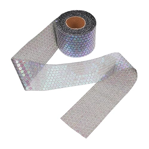 COHEALI 1 Rolle Schleife Paillettenbesatzspule Bänder zur Kartenherstellung Paillettenband zum Basteln Paillettenbandbesatz seidenband ribbon Verpackungsband DIY Bastelband Polyester Black von COHEALI