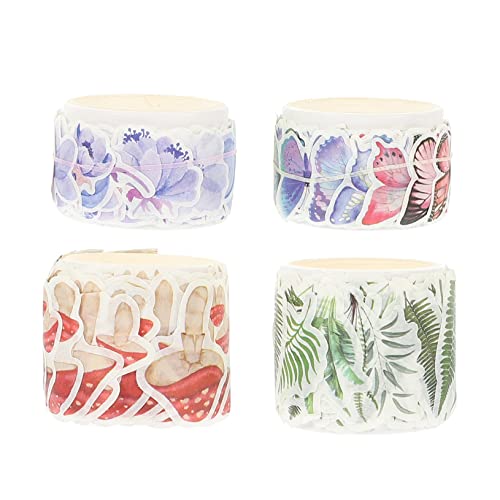 COHEALI 1 Satz 1 Set DIY Dekomaterial Scrapbooking Washi Tape Retro Farbiges Klebeband Masking Tape Floral Washi Tape Klebebänder Klebeband Vintage Scrapbook DIY Tape 4 Rollen von COHEALI