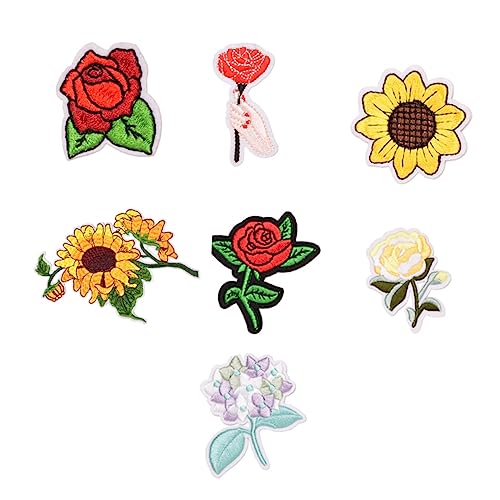 COHEALI 1 Satz Banner Blumendekoration Patch Zum Aufnähen Aufnäher Mit Blumenstickerei Diy Bastelapplikation Stickerpappier Stickrahmen Aufkleber Charm-stoff-patch Stoffzubehör 7st von COHEALI