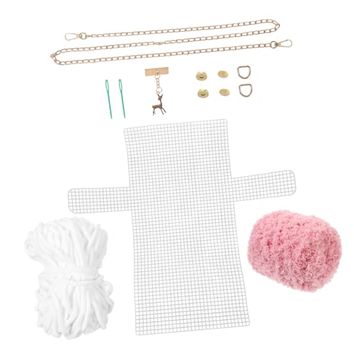 COHEALI 1 Satz DIY-Garnbeutel Stickerei-Geldbörsen-Kit DIY gewebtes Geldbörsenmaterial handarbeitstasche strickset für anfänger Zubehör für die Beutelherstellung Geldbörse DIY Nähset Weiß von COHEALI