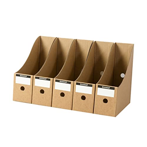 COHEALI 1 Satz Desktop-Aktenschrank Aktenhalter Ordnerhalter aus Wellpappe Briefhalter-Teiler brief ordner Datei bücherregal book shelves Dokumentenregal Dokumentenhalter Papier Khaki von COHEALI